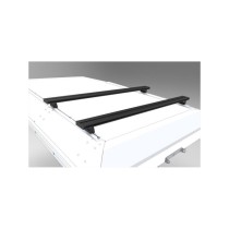 Barres de toit Alu-Cab 1250mm alu, capuchons oranges - Offroad